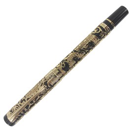 Abcsea Golden Chinese Dragon Embossed Rollerball Pen - Black