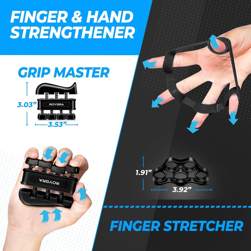 roygra Grip Strength Trainer (5 Pack), Forearm Strengthener Exerciser, Hand