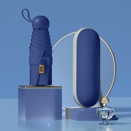 Moorrlii Travel Mini Umbrella for Purse With Case-Small Compact UV Umbrella Protection Sun-Lightweight Tiny Pocket Umbrella with Case for Women, Girls