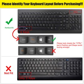 CaseBuy Keyboard Cover for Lenovo 510 Wireless Keyboard GX30N81775 4X30M39458, Lenovo Wireless Keyboard Protector Skin, Keyboard Accessories, Black