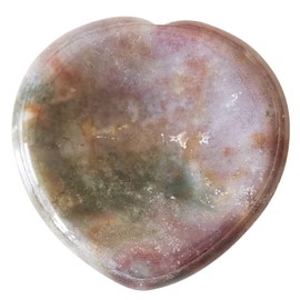 Loveliome Indian Agate Heart Thumb Worry Stone,Stress Relief Healing Crystals Palm Pocket Stones