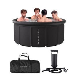 Ice Bath Tub XXL 312 Gal Portable & Inflatable Outdoor Group Pod XL Cold Plunge Tub for Athletes Recovery with Protective Cover, Manual Pump & Repair Patch for Versatile XXXL Cold Water Cryo Therapy