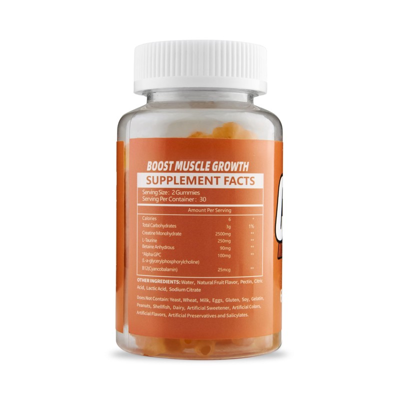 True Health Creatine Monohydrate Gummies, Orange Flavour, 60 Gummies, 2,500mg