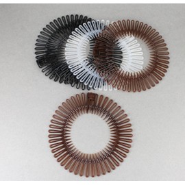 Fashion Accessories Now Black Brown Clear headband Set 4 Flex spider hair comb teeth zig zag stretch accordion style headband