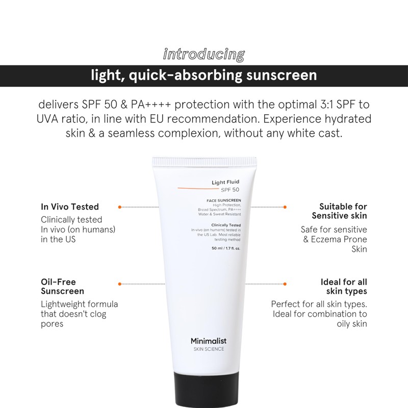 Minimalist SPF 50 Light Fluid Sunscreen