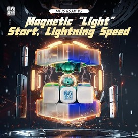 Cuberspeed MoYu RS3M V5 Núcleo de bola UV con el nuevo soporte de cubeta de robot de MoYu Moyu rs3 m con revestimiento UV 3x3 V5 Superficie brillante con revestimiento UV 2023 Flagship 3x3 cubeta