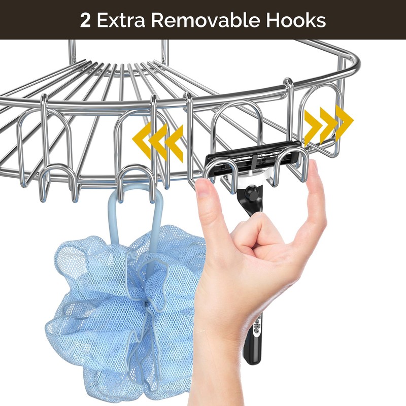 Orimade Corner Shower Caddy Stainless Steel 3 Pack No Drilling,Bathroom