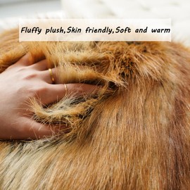 inchgrass Fur Throw Pillow Covers 18 x 18 Inch Luxury Fluffy Sofa & Bed Pillow Covers Set of 2, Ultra Soft Decorative Cushion Covers for Living Room White Couch Pillow Cover a69