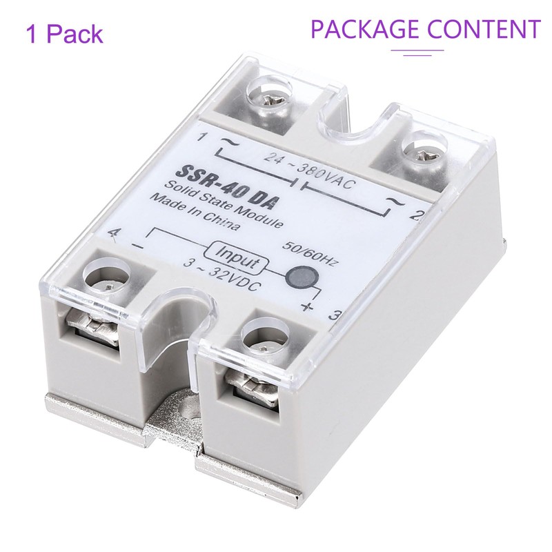 DMiotech SSR-40DA 3-32V DC Input to 24-380V AC Output Single