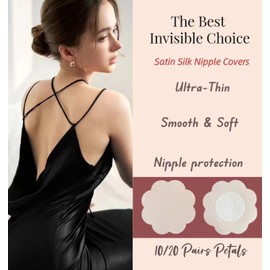 M Mistina 40pcs Flower Shape Multi Design Pasties Breast Covers Nipple Cover Disposable Bra Pad Self Adhesive (20, Skin-tone)