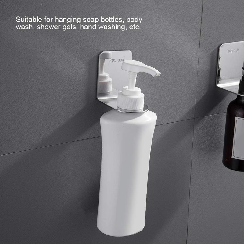 2Pcs Soap Bottle Dispenser Holder Wall Mounted, Stainless Steel Soap