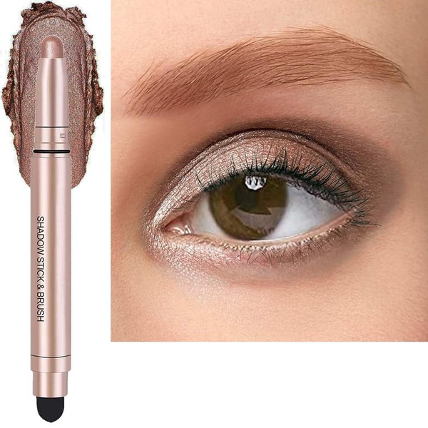 Brown Eyeshadow Stick, Smooth Cream Shimmer Single Eyeshadow Pencil, High