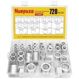 Kit de 720 Arandelas de Aplastamiento para Tapón de Drenaje de Aceite, 18 Tamaños, Aluminio, Kit de Arandelas de Aplastamiento para Drenaje de Aceite