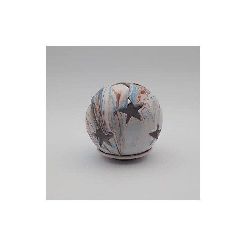 YODECO Blue Brown & White Marble Ball Lantern Small