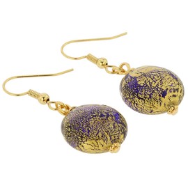 GlassOfVenice Murano Glass Ca D'Oro Earrings - Cobalt Blue