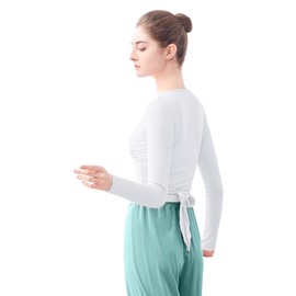 Women's Dance Top Wrap Cardigan Sweater for Ballet Off-White Medium