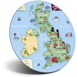 Destination Vinyl ltd Magnet for Refrigerator, Fridge - Cute UK Map Britain United Kingdom for Office, Cabinet and Whiteboard, Magnetic Stickers, 24352