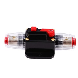 Car Fuse Holder, Circuit Breaker 12V, Car Fuse Holder, 1 Piece Circuit Breaker 12V DC 40A Circuit Breaker Reset Fuse Resettable Circuit Breaker for Car