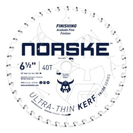 Norske Tools Thin Kerf Ultra Fast Crosscutting Saw Blade with Maximum Battery Efficiency NCSBT008 6-1/2" x 40T with 5/8" Bore with DKO for Hardwood, Softwood, Plywood and MDF