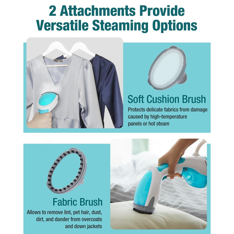 BEAUTURAL Steamer for Clothes, Portable Handheld Garment Fabric Wrinkles Remover,