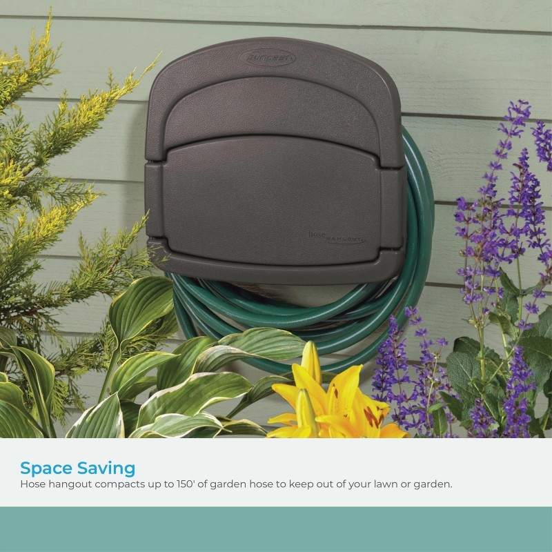 Suncast DHH150ST Deluxe Hangout Hose Hanger,Stoney Gray ,1 Count (Pack