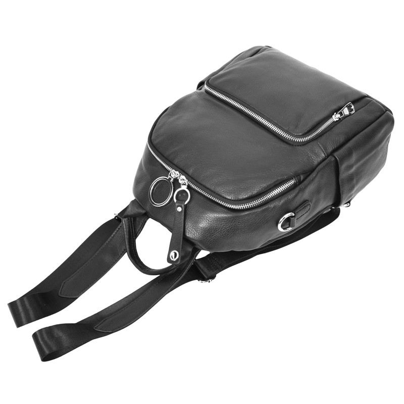 Womens Real Leather Fashion Backpack Casual Style Eliza (Black)