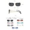 kachawoo Small Square Rimless Sunglasses for Women Metal Borderless Retro