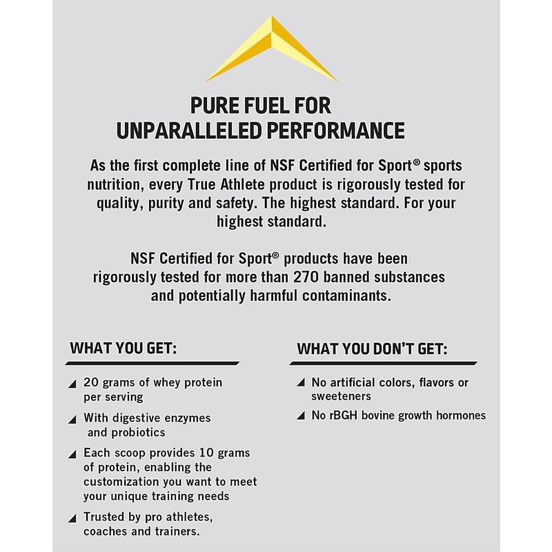 True Athlete Natural Whey Protein - Vanilla Flavor - 20g
