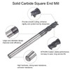 QUARKZMAN Square Nose Cutter, 1/8" Tip Diameter, Solid Carbide, AlTiN