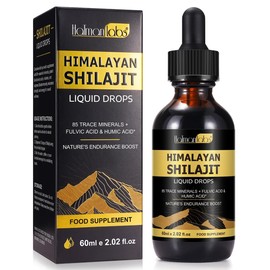 Shilajit Drops reines natürliches Himalaya-Shilajit-Nahrungsergänzungsmittel mit 85+ Spurenmineralien und Fulvosäure-Huminsäuren, Hatmanlabs Shilajit Flüssigkeitstropfen steigert Immunität Energie für