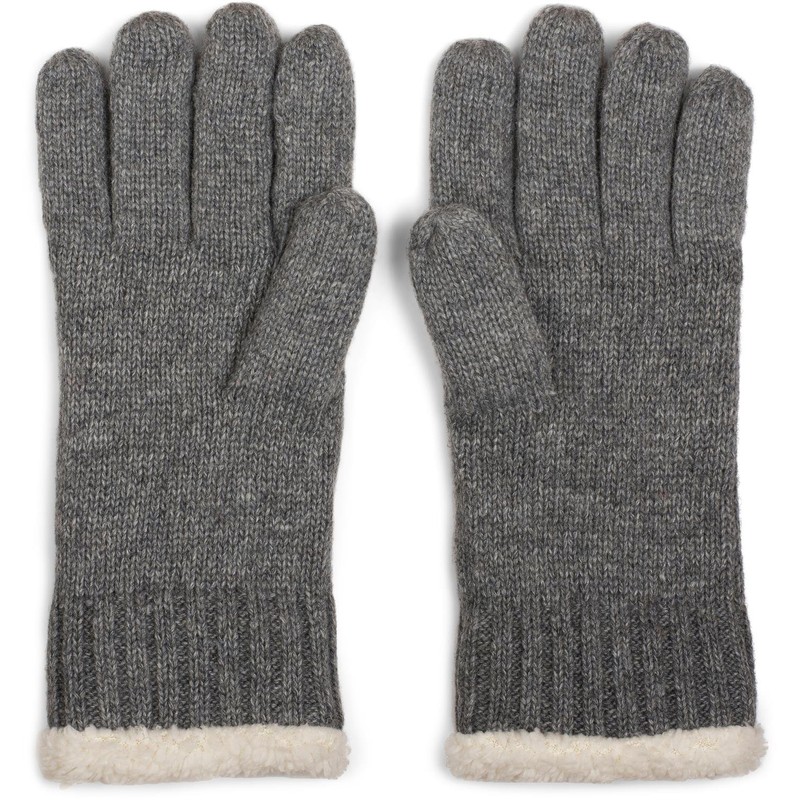 styleBREAKER Warm gloves with rhinestones and fleece, winter knitted gloves,