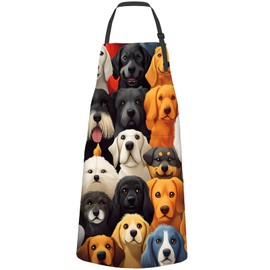 cromcu Dog Apron,Oxford Fabric Adjustable Kitchen Apron with 2 Pockets,Waterproof Heat Insulation Cooking Aprons for Adult, Ideal Gift for Coffee House,Shop,Baking, BBQ, Housewarming,27x31in