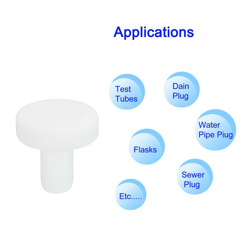 Boxonly Solid Rubber Stopper A4.0 White Silicone Rubber Solid Bungs