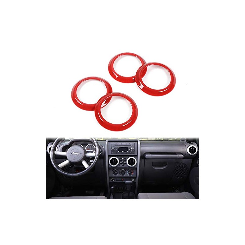 4PCS AC Air Conditioning Vent Cover Trim Decoration Ring Interior