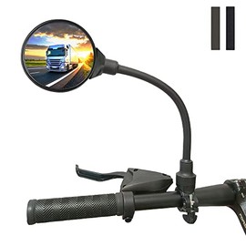 RYANGO Bike Mirror, Adjustable Bike Mirrors Handlebar Rearview Mirror, Acrylic Convex Round Bike Rear View Mirrors for Handlebars, Bicycle Mirror for E-bike Scooter
