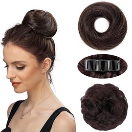 TTPSRY Women's Hairpiece with Clip, Real Hair, Ideal for Voluminous Hair and Hairpiece Styling (Dark Brown)