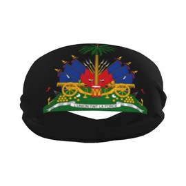 Cute Haiti Haitian Flag Sweatbands Sports Headband for Men and Women Working Out,Yoga Running,Hiking,Cycling, Gym