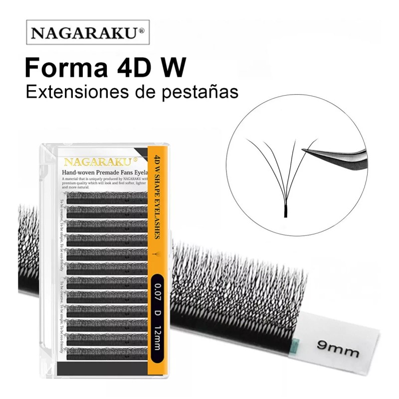 Nagaraku Extensión De Pestañas Nagaraku W Shape 4d