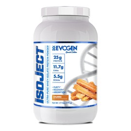 Evogen Isoject - Aislado de Proteína de Suero | De en Polvo Ultrapura con Enzimas Ignitor, Bcaa y Eaa | Absorción y Recuperación Mejoradas | Churro | 25 S