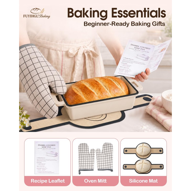 FUYIHGL® 2-in-1 Cast Iron Loaf Pan with Lid