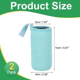 YELARXI Neoprene Water Bottle Sleeves, Water Bottle Carrier Textured Insulators Beverage Bottle Can Sleeves Covers with Strap, 2 in Fit for Hiking Cycling Camping Travel (2 Pack, Blue)