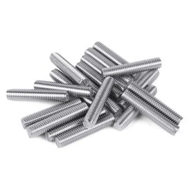Niooliuk Pack of 20 M5 x 35 mm Length 304 Stainless Steel Fully Threaded Rod Bar Studs Silver Tone