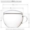 Creano GlasTasse Teelini 139 Glass Teacup, 200 ml, 2-Piece with