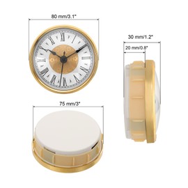 PATIKIL 80 mm Quartz Movement Wall Clock, Silent Roman Numerals Mantel Clocks, Replacement for Table Clock, Standing Clock, Grandfather Clock (Gold Style 18)