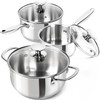 MICHELANGELO Stainless Steel Pot Set with Lids 1QT & 2QT