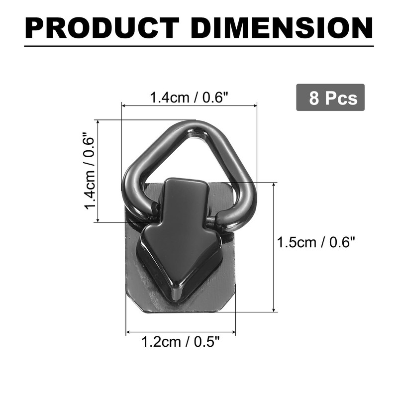 sourcing map Metal Ball Studs Rivets D Ring, 8 Pcs