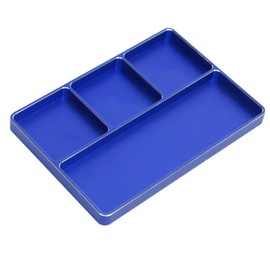 Ongwan Screw Tray Aluminum 4 Grid RC Repair Screw Tray with Magnetic Pad 1/10 1/8 RC (Blue)