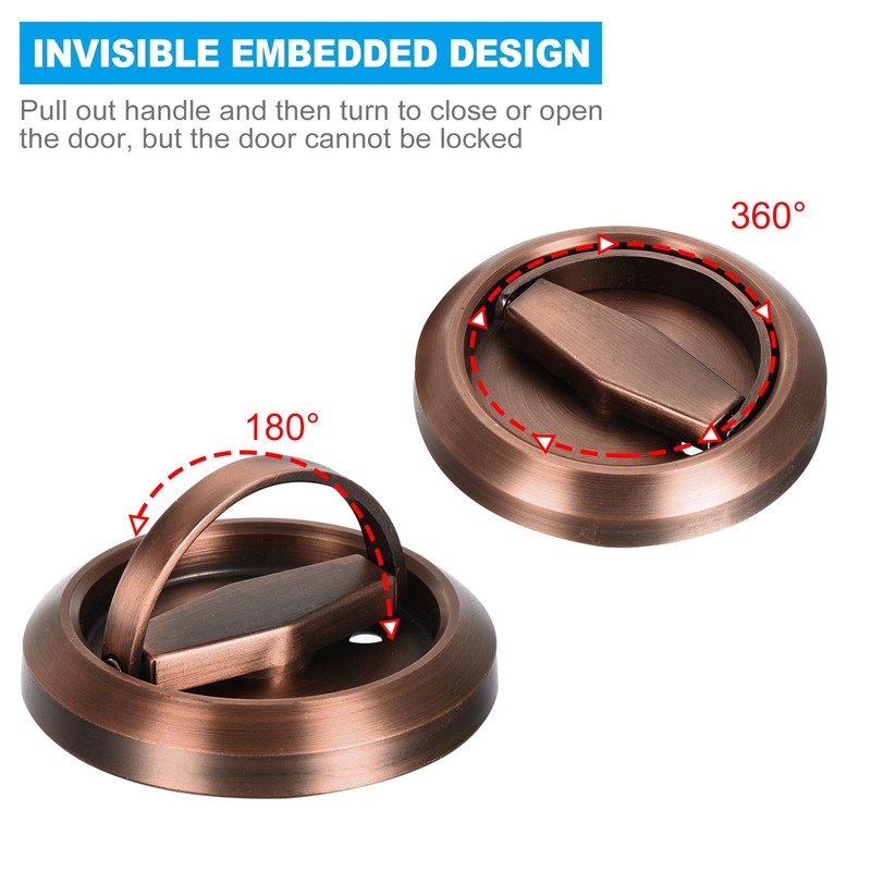 PATIKIL 4.9mm Round Recessed Pull Handle Knob, Recessed Pulls Hidden