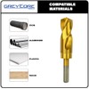 Greycore Tools 1-1/8 Inch Reduced Shank Drill Bit, 1/2" 3-Flat