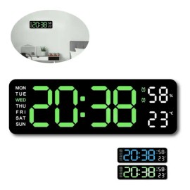 Reloj De Pared Digital Led Con Termómetro, Fecha,alarma
